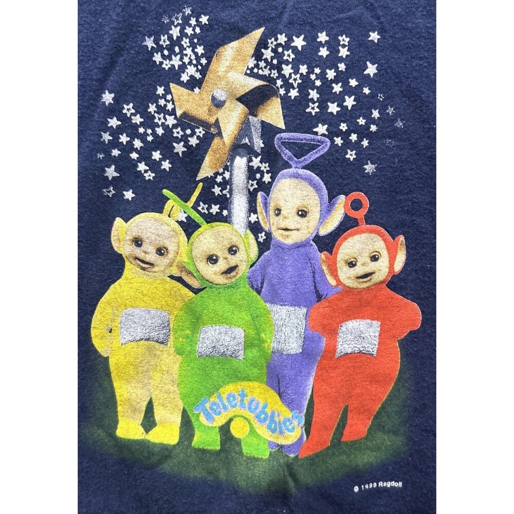 Youth Vintage 1999 Ragdoll Teletubbies 2 Sided Graphic T Shirt Size 7 *C8